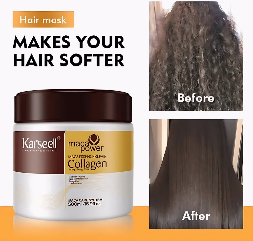 Karseell Hair Mask Collagen Treatment Cream – Argan Oil & Maca Essence, 16.9 OZ 500ml